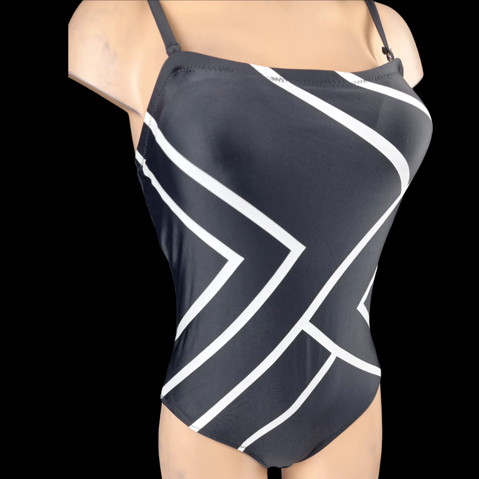 Bañador de 1 pieza negro con un aspecto gráfico atemporal – Nuevo Talla S 36/38 – photo 4